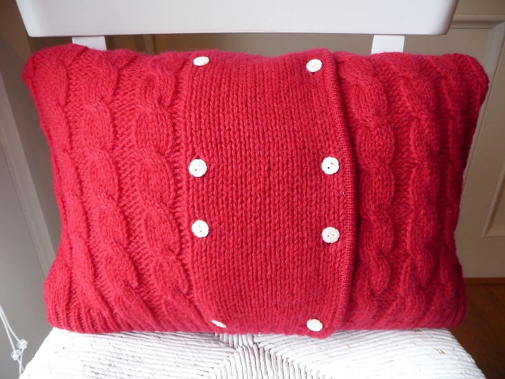 Turned a sweater into a pillow