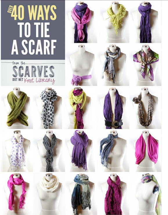 How to tie a scarf forty ways