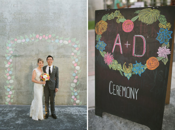 chalk art wedding